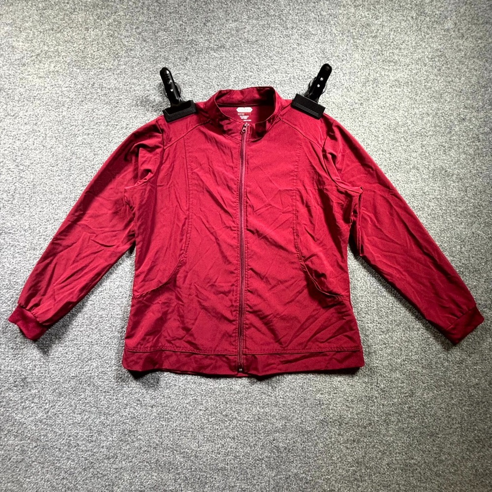 Scrubaid Tapered Fit Scrub Jacket Womens XL 18/20 Burgundy 4 Way Stretch Medical